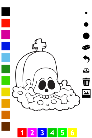 Halloween Coloring Book for Children: Learn to draw and color witch, ghost, pumpkin, grave and more screenshot 3