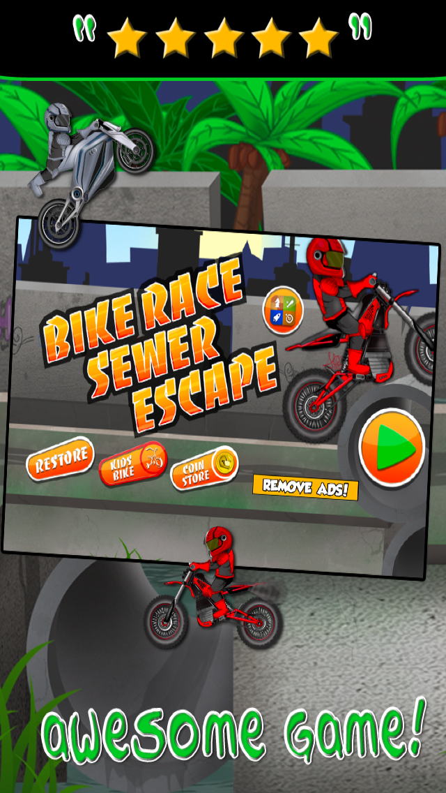 Motorcycle Bike Race Escape : Speed Racing from Mutant Sewer Rats & Turtles Game - For iPhone & iPad Editionのおすすめ画像1
