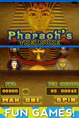A Pharaohs Treasure - Vegas Casino Style Mini Slot Machine, Blackjack & Fortune Wheel FREE screenshot 4