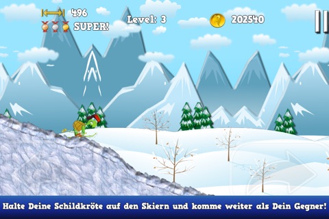 Turtle Fun Ski - Downhill skiing against your friends screenshot 3