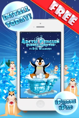 Arctic Penguin Bubble Shooter - Cute Winter Snow Games For Kids FREE screenshot 3