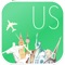 USA - United States Fly & Drive. Offline road map, flights status & tickets, airport, car rental, hotels booking.