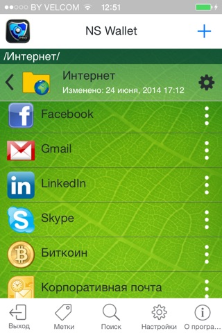 Скриншот из NS Wallet PRO - password manager