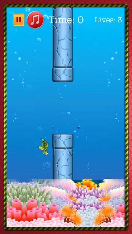 A Turtle Flap Rush - Tiny Impossible Blue Flappy Game