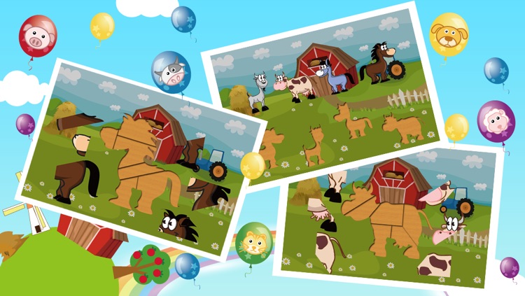 Farm Animal Puzzles - Educational Preschool Learning Games for Kids & Toddlers Free screenshot-1