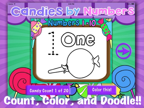 Candy by Numbers - Color, Count, and Doodle Book screenshot 3