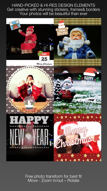 HoHoHo! Merry Christmas & Happy New Year - Add sticker and frame over image