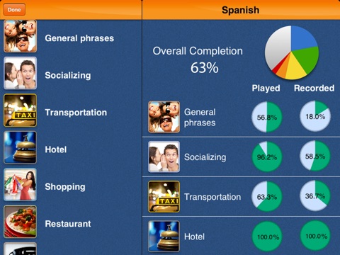 iSpeak Spanish HD: Interactive conversation course - learn to speak with vocabulary audio lessons, intensive grammar exercises and test quizzes screenshot 2