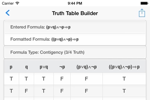 Truth Table Builder screenshot 3