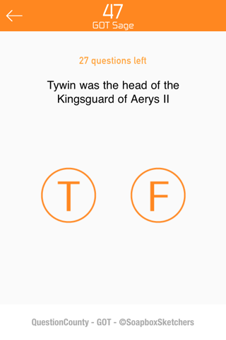 Question County Trivia Quiz - Game of Thrones Edition screenshot 4