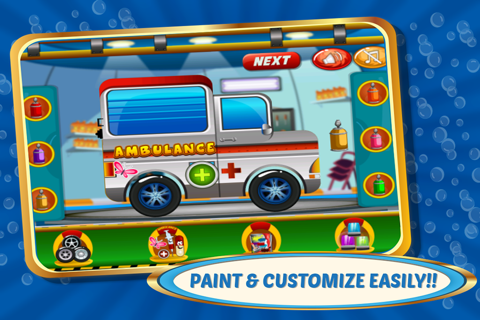 Ambulance Wash & Garage – Maintain & Repair Dirty Cars, Modify Hospital Vehicles Add Paint, Tattoos, Stickers, Wheels & Rims Kids Games screenshot 3