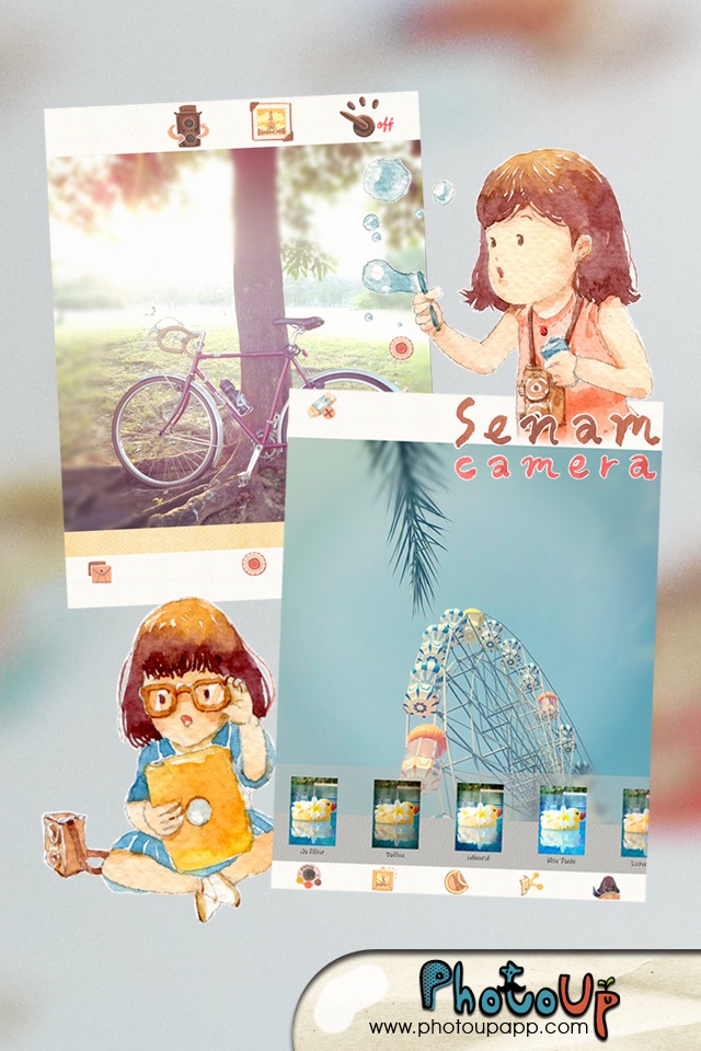 Senam Camera by PhotoUp Watercolor Stamps Frame Filter photo decoration app screenshot 2