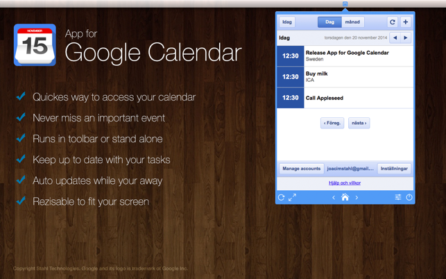 App for Google Calendar - Toolbar & Desktop(圖1)-速報App