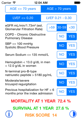 ADHF/NT-proBNP Risk Score screenshot 4