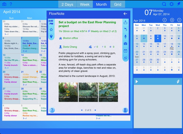 iTrackFast: Calendar, FlowNote, Share & Slideshows