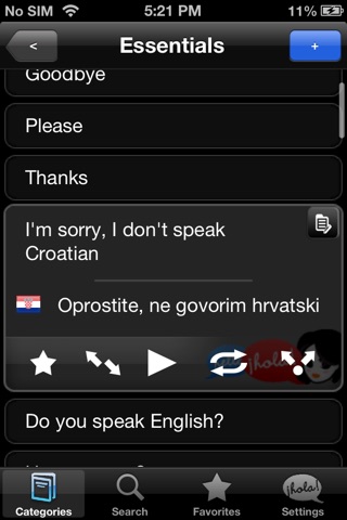 Lingopal Croatian LITE - talking phrasebook screenshot 2