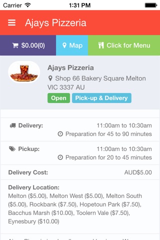 Ajays Pizzeria screenshot 2