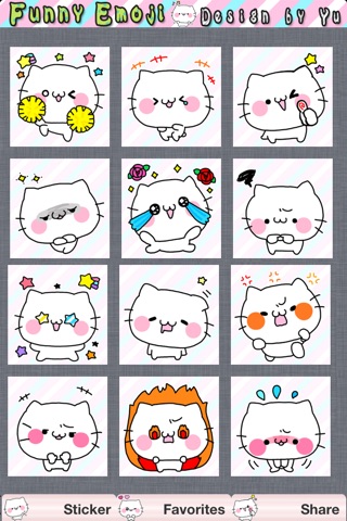 Funny Kitty Free Call Messenger,Chat Emoticons,Emoji,ONLINE Sticker design by Yu screenshot 3