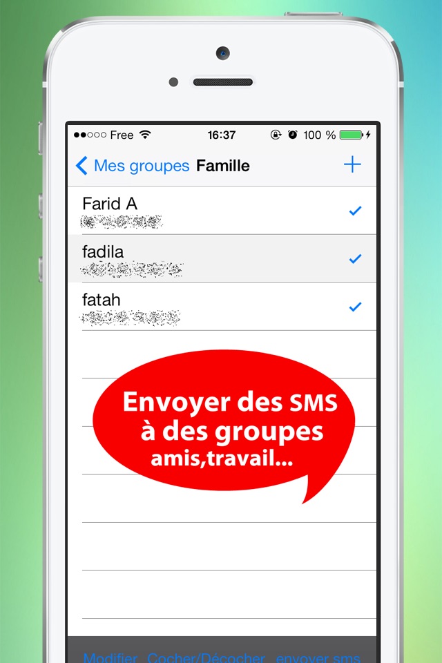 SMS GROUPE : Envoyer des MESSAGES TEXTO groupés à vos amis, famille ! screenshot 4