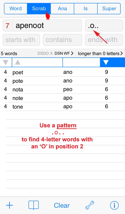 Words Finder PRO Dansk/Danish - find the best words for crossword, Wordfeud, Scrabble, cryptogram, anagram and spelling screenshot-3