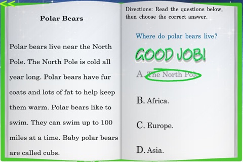 Kids Reading Comprehension Level 1 Passages For iPhone screenshot 4