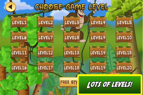 Gorilla King Jungle Swing Free - Fun Physics Game screenshot 3