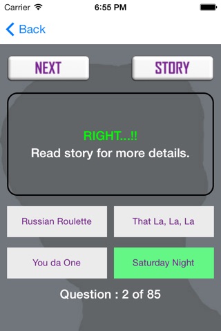 Quiz App - "Rihanna Edition" screenshot 2