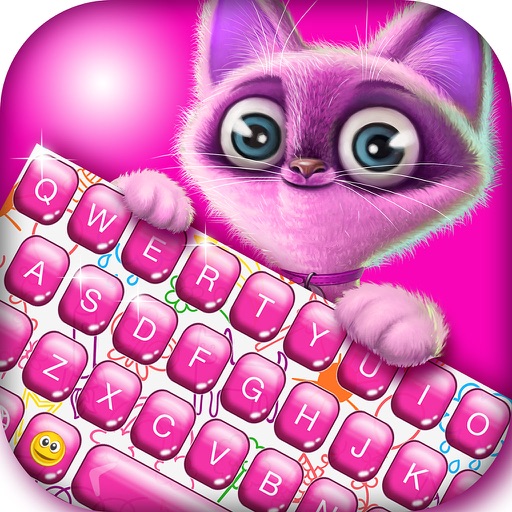 Cute Keyboard Design - Glitter Skins, Font & Emoji Icon