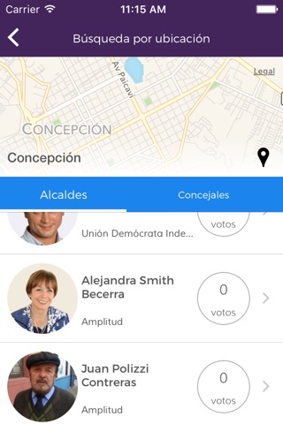Candidatos Municipales Chile 2016 screenshot 2