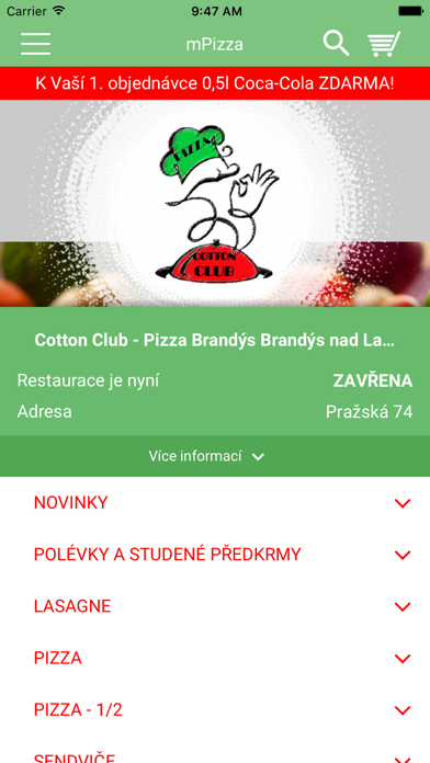 How to cancel & delete Cotton Club - Pizza Brandýs from iphone & ipad 1