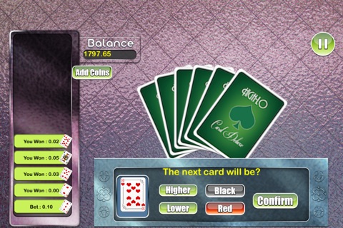 Hi-Lo Casino Deluxe Card Mania Pro - win virtual gambling chips screenshot 2