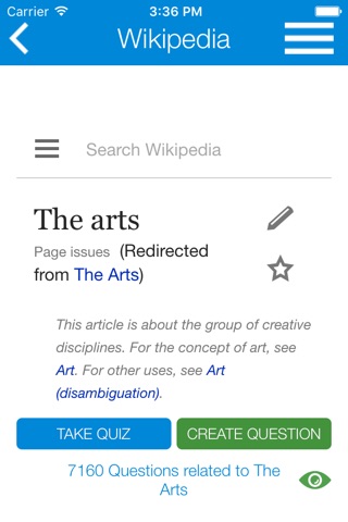 Quiz Wiki - quizzes to Wikipedia powered by WOK screenshot 3
