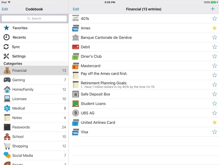 Codebook for iPad (Legacy)