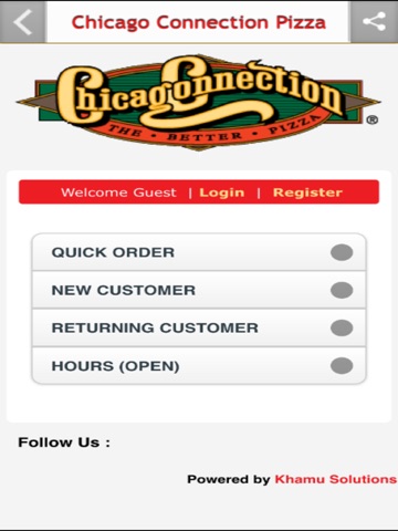Screenshot of Chicago Connection Pizza