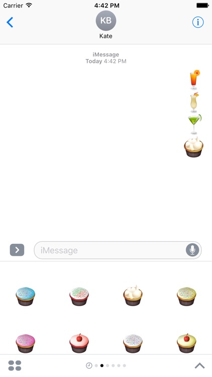 Drink Cupcake Stickers Pack For iMessage