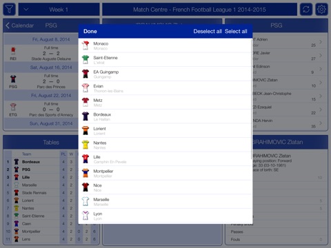 French Football League 1 2015-2016 - Match Centre screenshot 4