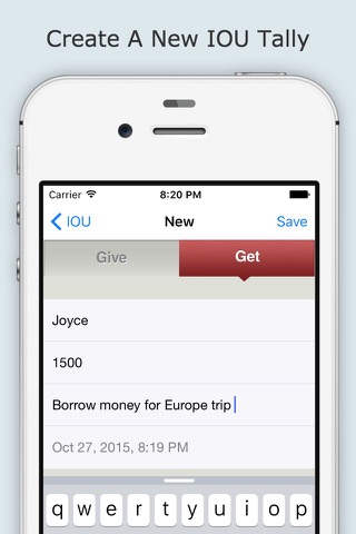 IOU (I Owe You)- Track Money screenshot 2