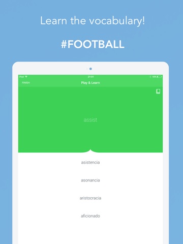 GOAL! Learn football vocabulary with Vocabla ENG POL SPA FRA GER screenshot 3