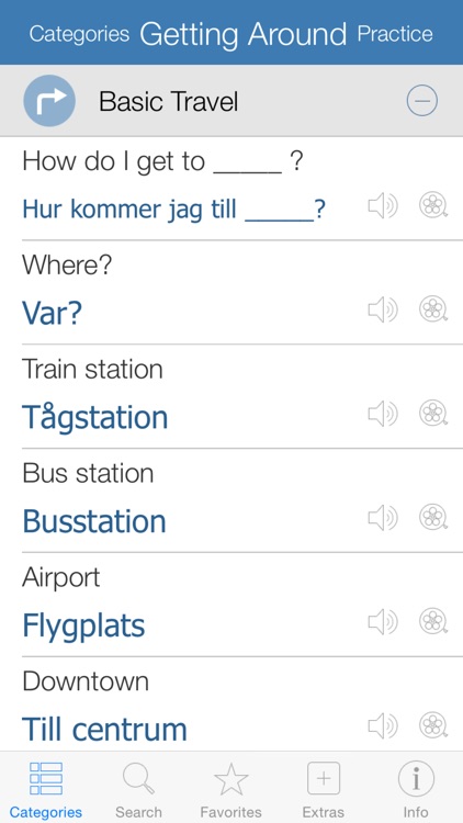 Swedish Video Dictionary - Translate, Learn and Speak with Video Phrasebook