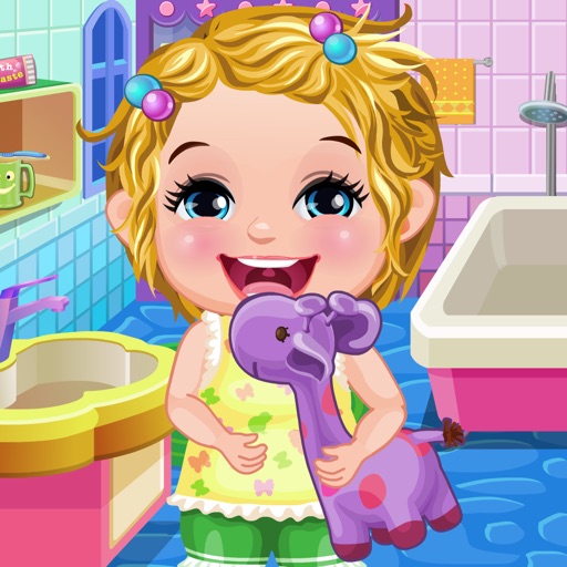 Baby Elsa take care & bath Icon