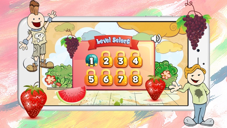 Cute fruit iq matching games for toddler