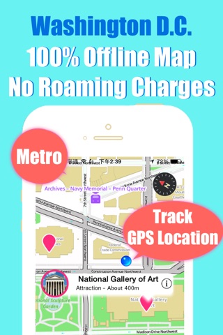 Washington DC travel guide with offline map and WMATA metro transit by BeetleTrip screenshot 2