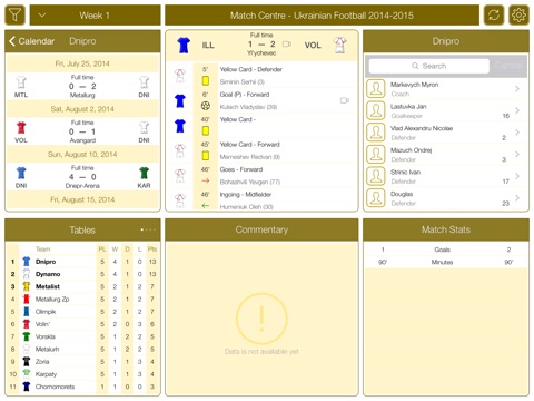 Ukrainian Football UPL 2014-2015 - Match Centre screenshot 2