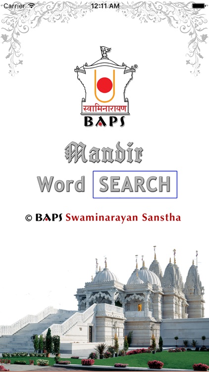 Swaminarayan Mandir Word Search