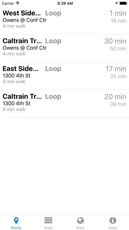 Mission Bay TMA Now - Real-time Transit Arrivals