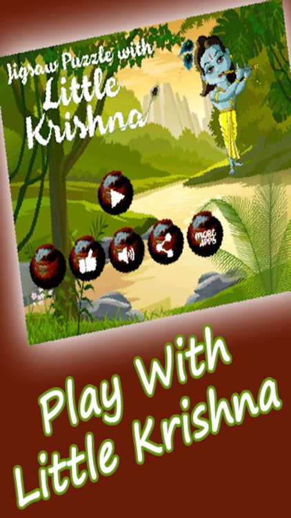 Little Krishna jighsaw puzzle free game for kids - the hindu divine god krishna lila