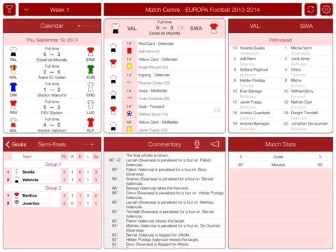 EUROPA Football 2014-2015 - Match Centre screenshot 2