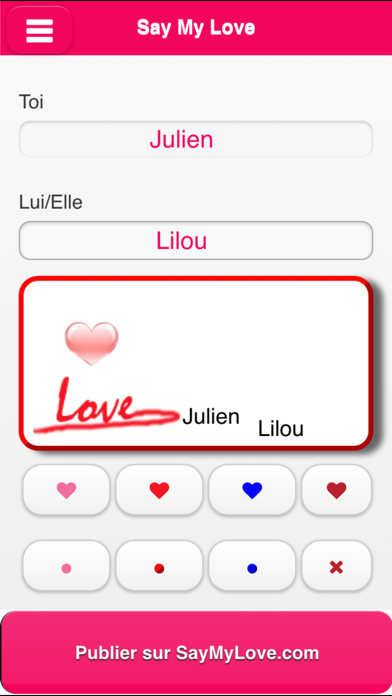 Screenshot #1 pour Déclarer mon Amour - SayMyLove