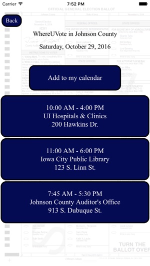 WhereUVote IA - Johnson County(圖3)-速報App