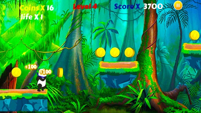 熊貓 忍者 運行在叢林 - 點擊彈出和收集硬幣(圖2)-速報App
